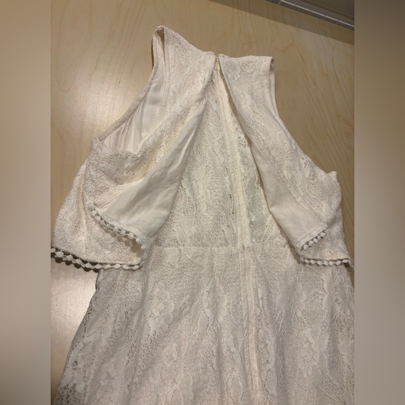Abercrombie & Fitch Cotton Blend Ivory Lace Mini Dress (XS) - Picture 10 of 11